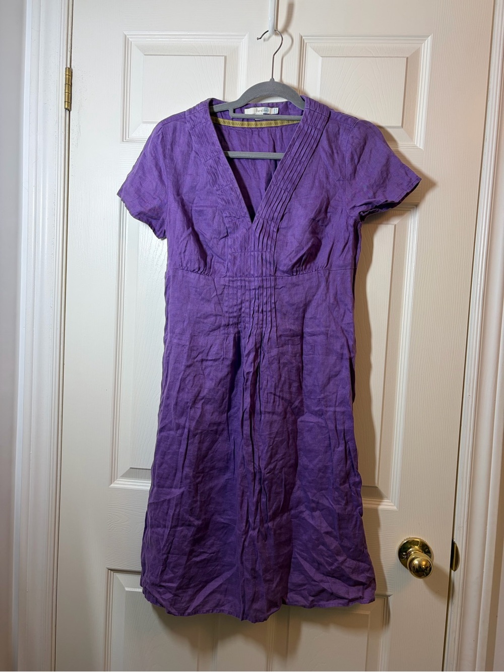 Boden V-Neck Purple Midi Dress